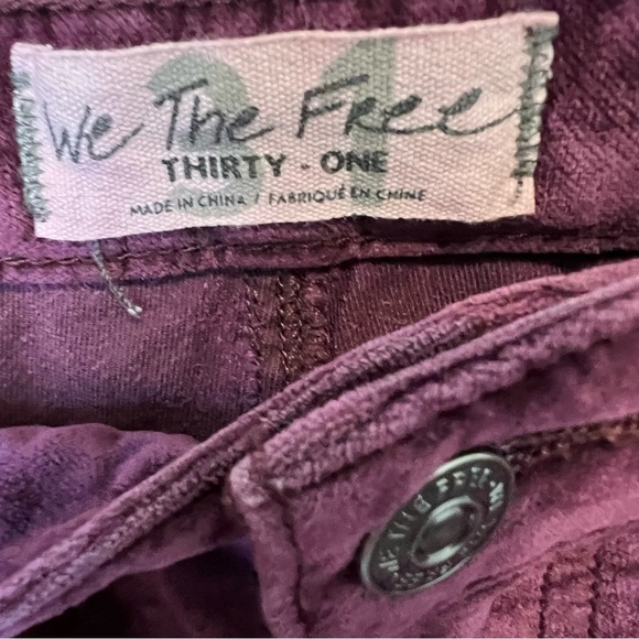 Free People Purple Microsuede Velvet Flare Bell Bottoms Size 31 We the Free - Picture 13 of 13